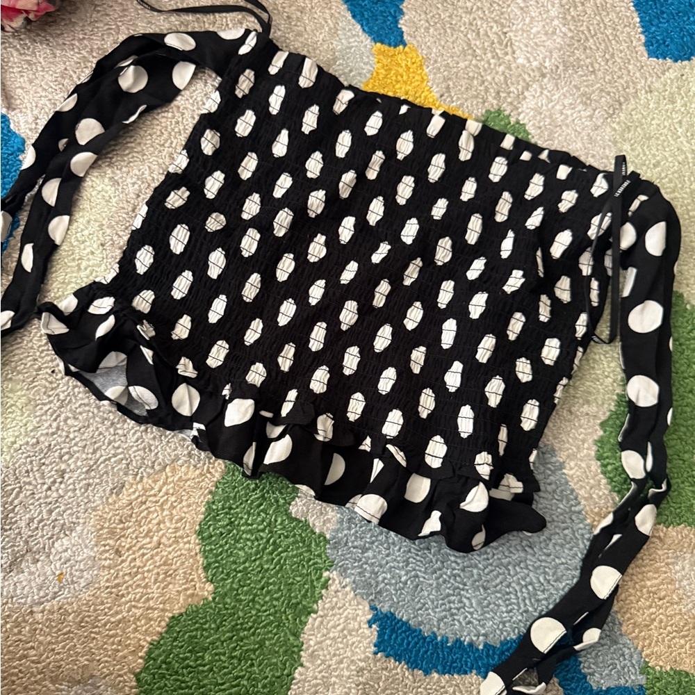 Forever 21 Black and White Polka Dot Top